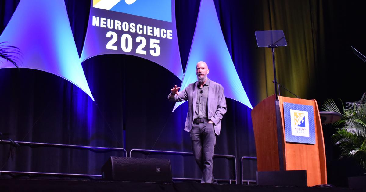 BastosLabNeuro's tweet card. On neuroscience’s big stage Nov. 15, MIT Professor Earl K. Miller proposed that thought and consciousness emerge from the fast and flexible organization of the cortex produced by the analog computa...