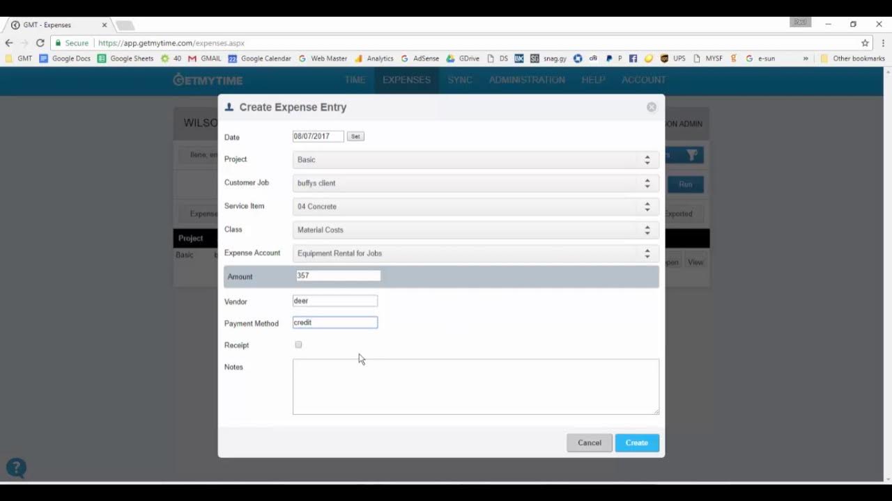 GetMyTime's tweet card. How To Create Expense In GetMyTime