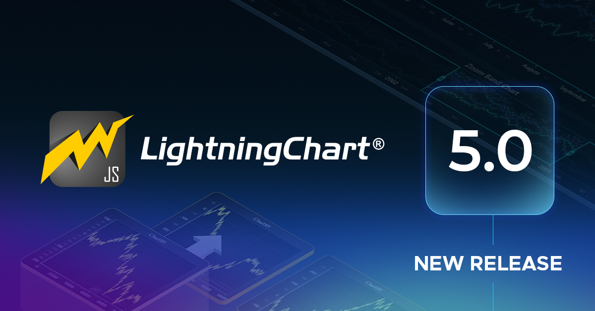 Lightning_Chart's tweet card. We're introducing LightningChart JS v.5.0 with major product updates, new features, and important licensing changes.
