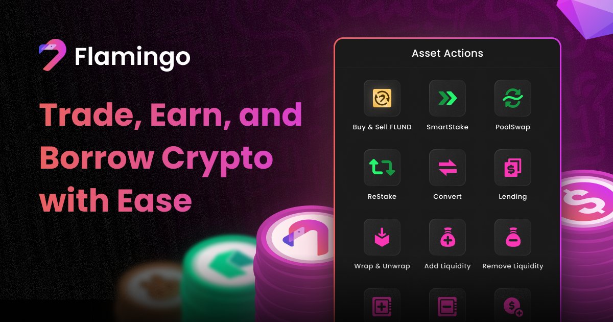 FaivChain's tweet card. Flamingo - Trade, Earn, and Borrow Crypto with Ease