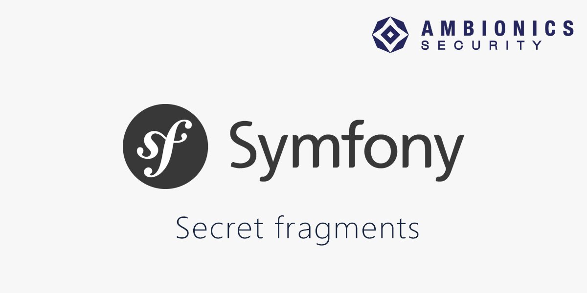 ambionics's tweet card. Remote code execution using Symfony's _fragment's page and unsecure secret values.
