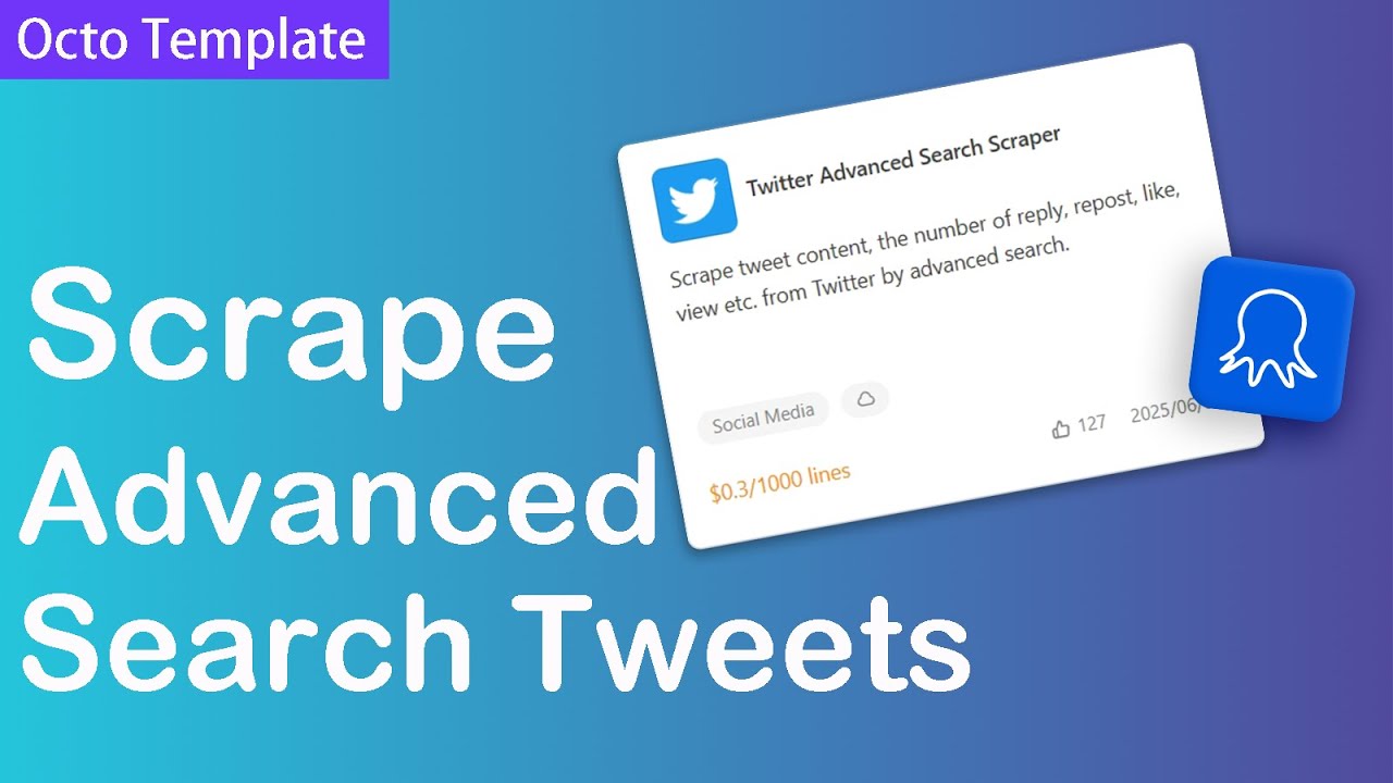 Octoparse's tweet card. How to scrape Twitter with Octoparse template