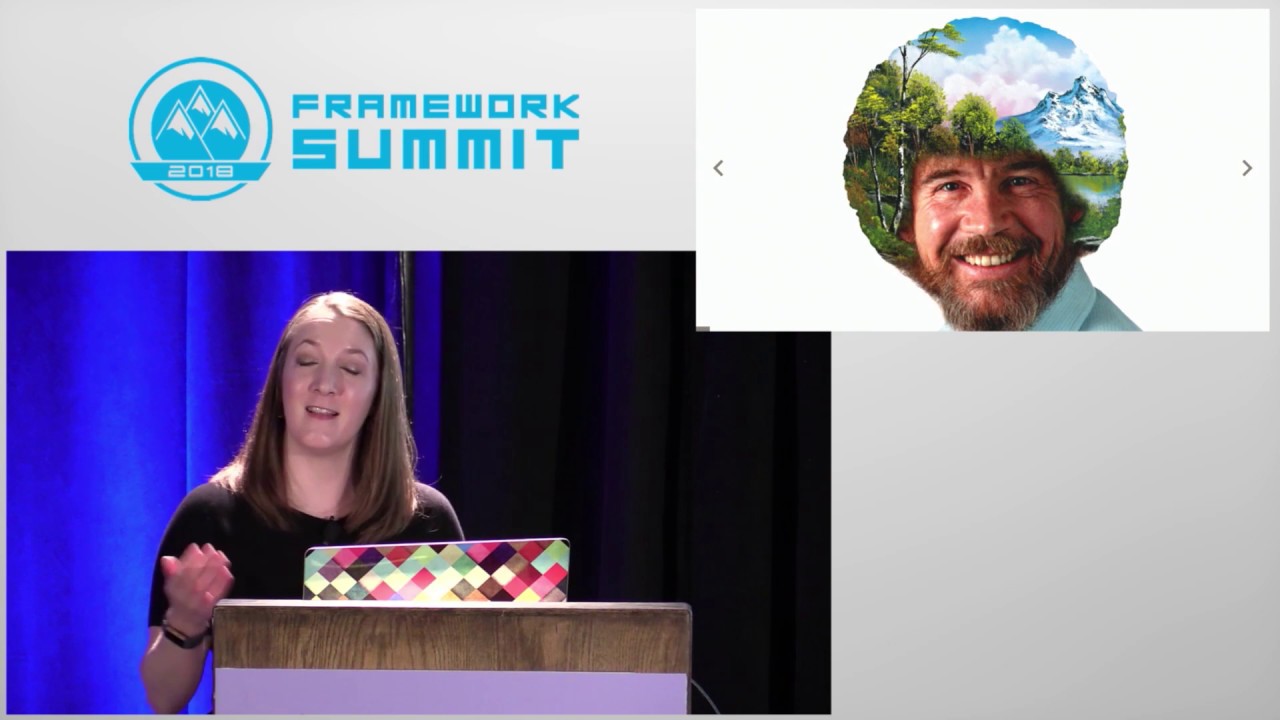 FrameworkSummit's tweet card. Framework Summit 2018- Jana Beck: "Better living through components"