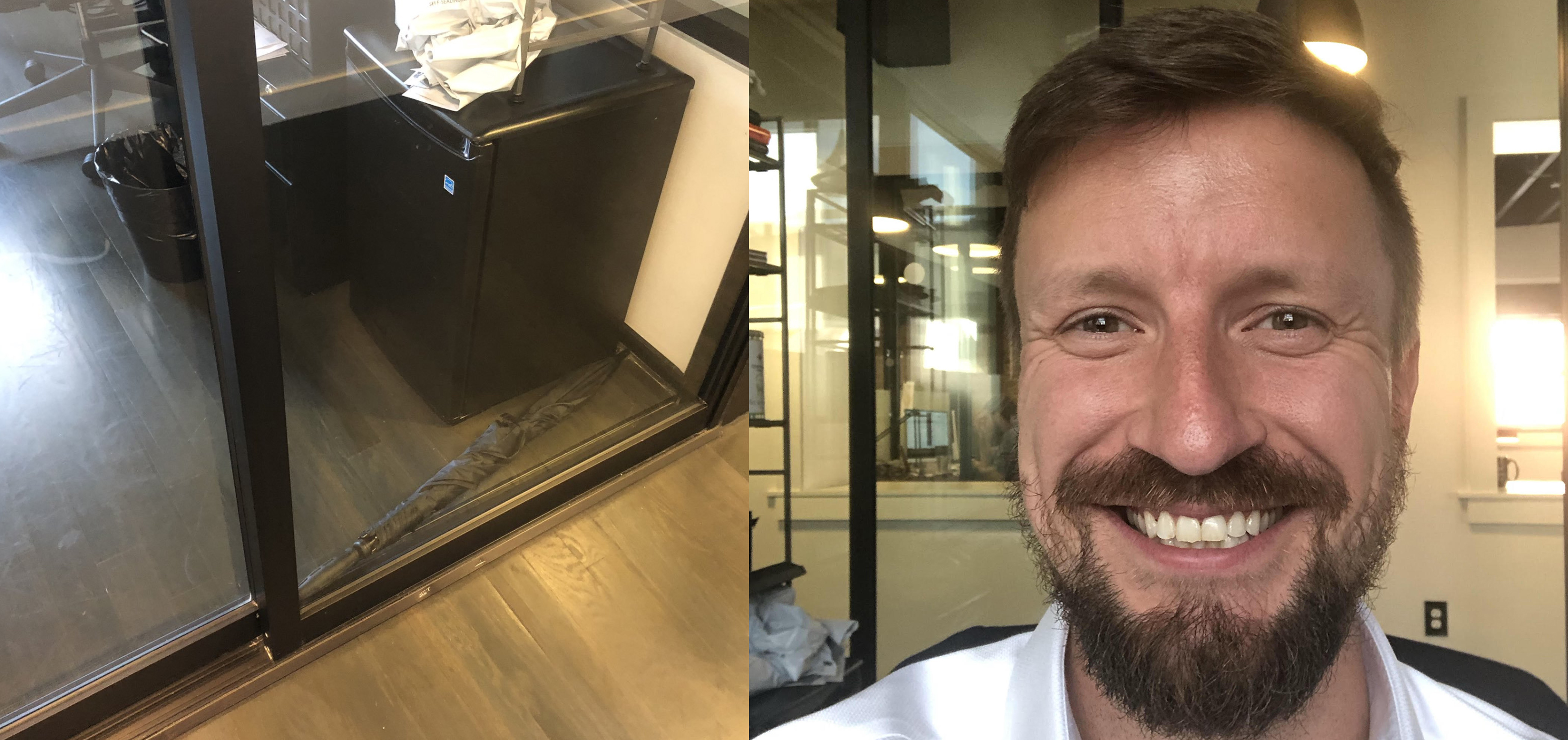 NeerajKA's tweet card. I left work Friday without my umbrella. On Monday morning, it had locked me out of the office. By Tuesday, my umbrella was a meme.