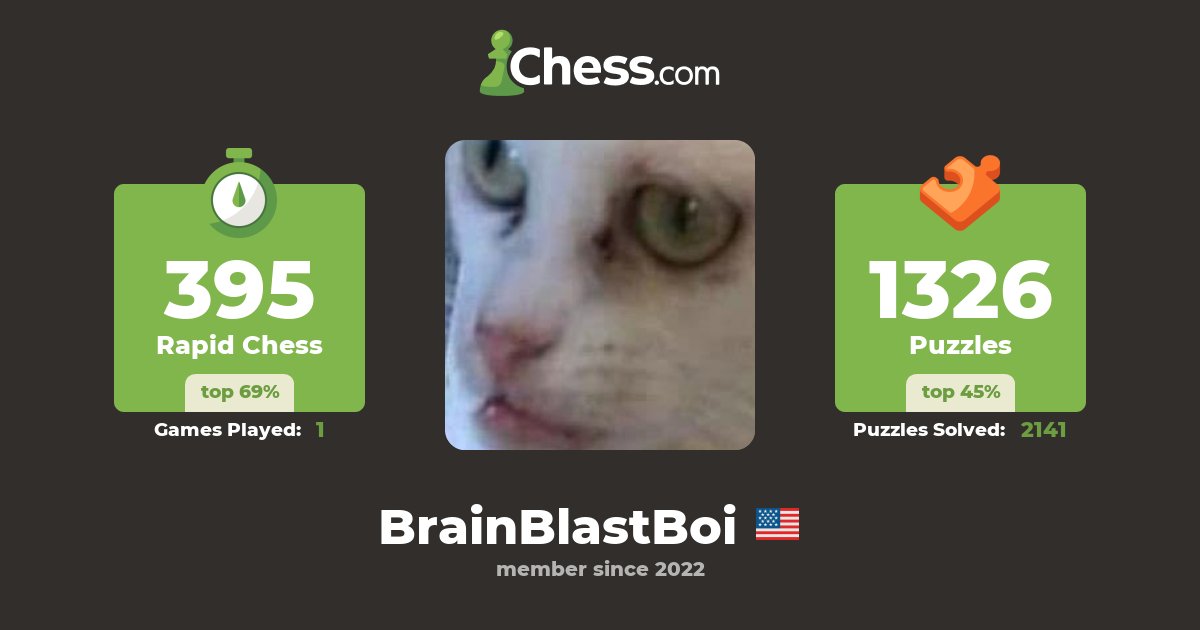 laquiquibufwiwi's tweet card. Discover the online chess profile of Anthony (BrainBlastBoi) at Chess.com. See their chess rating, follow their best games, and challenge them to play a game.