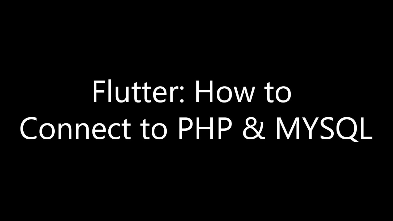 ameensayegh's tweet card. Flutter: How to Connect to PHP & MySQL