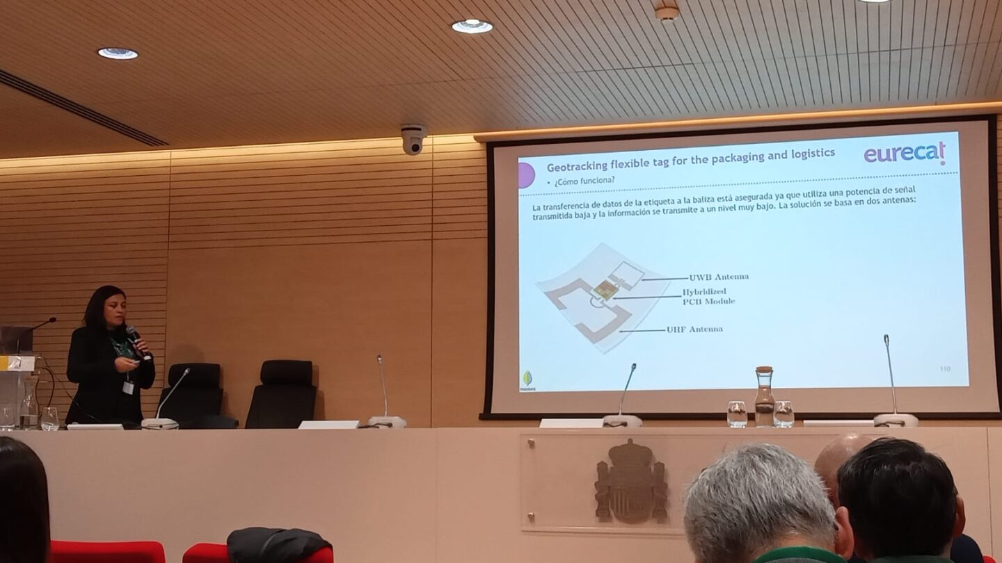 MADRAS_Project's tweet card. Eurecat presents the MADRAS geotracking flexible tag during a workshop on packaging and logistics -...