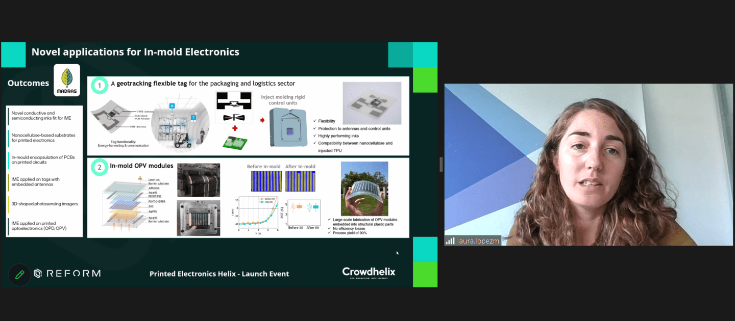 MADRAS_Project's tweet card. Laura López Mir has shared the main outcomes of the MADRAS project during the launch of the Helix Community on Printed Electronics