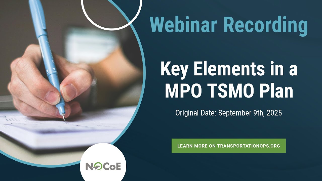NOCoEOps's tweet card. Key Elements in a MPO TSMO Plan