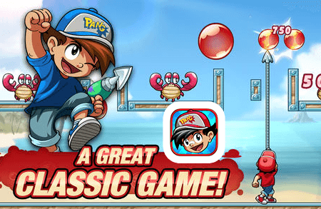 appicide's tweet card. 추억의 풍선 터트리기 오락실 게임, Pang Adventures(팽 어드벤처)입니다.  애초 콘트롤이 단순한 편이라 터치스크린인 아이폰, 아이패드에서 조작도  할만하네요.