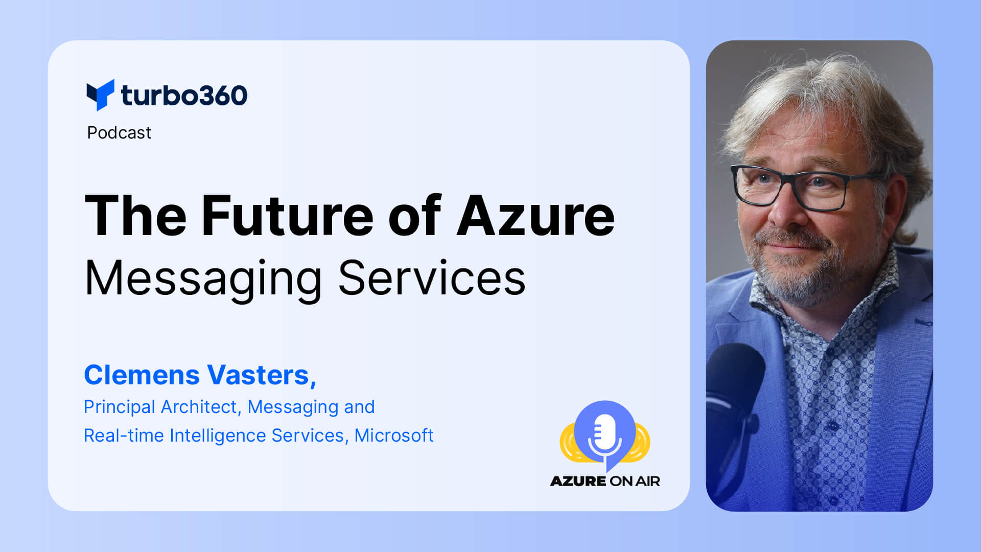 turbo360cloud's tweet card. In this episode, Clemens Vasters, the architect for Azure’s messaging platform, shares exciting updates and insights into the evolving world of cloud messaging.