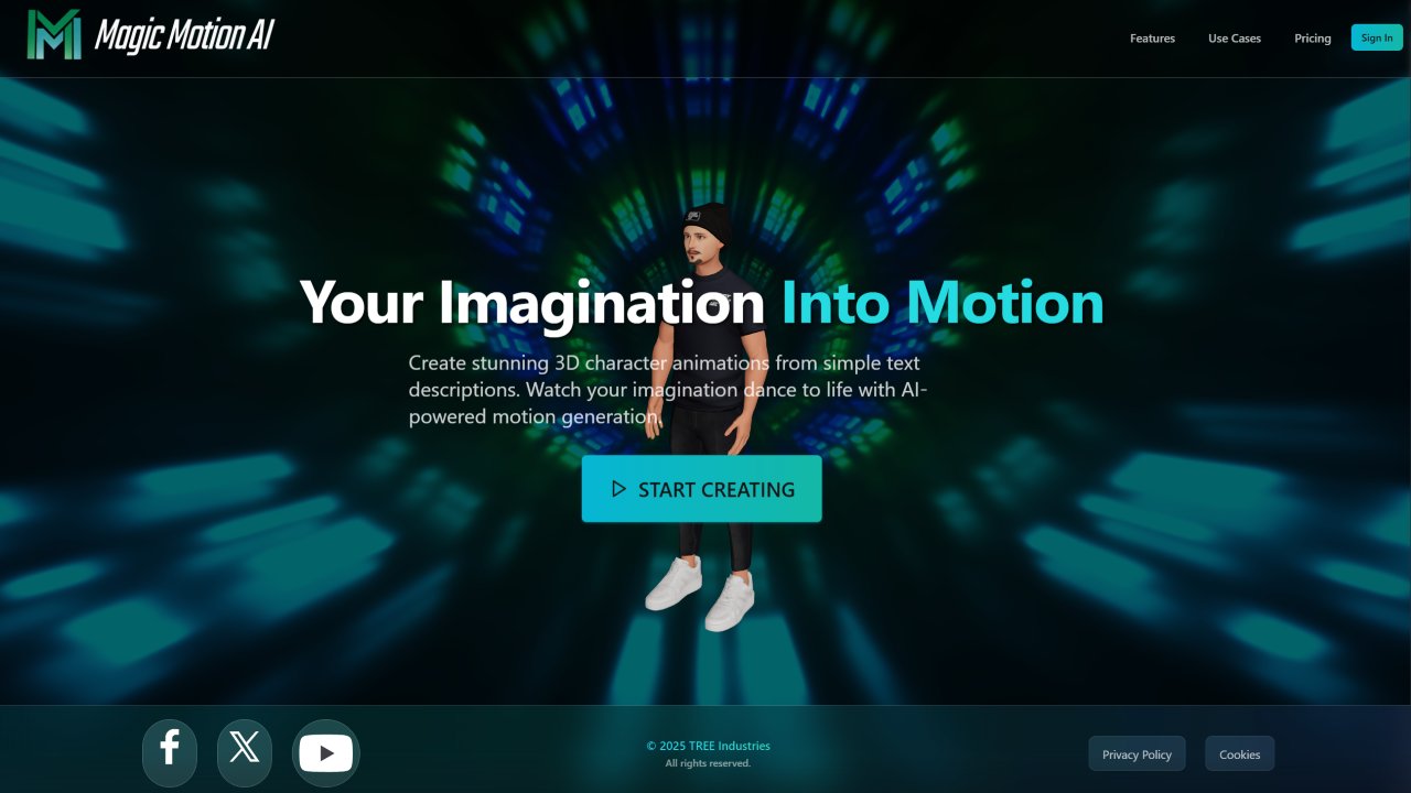 MagicMotionAI's tweet card. Transform text descriptions into professional 3D character animations instantly. Create stunning animations with AI in seconds.