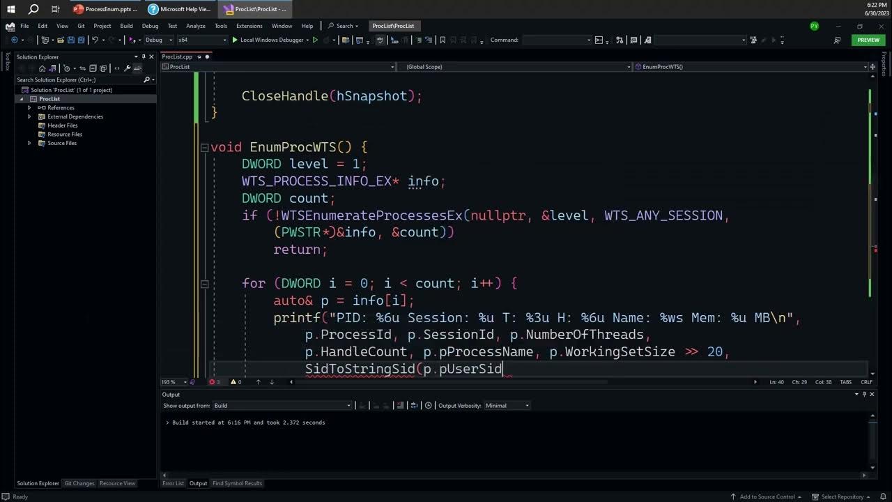 OSdev_'s tweet card. Enumerate Processes (part 1)