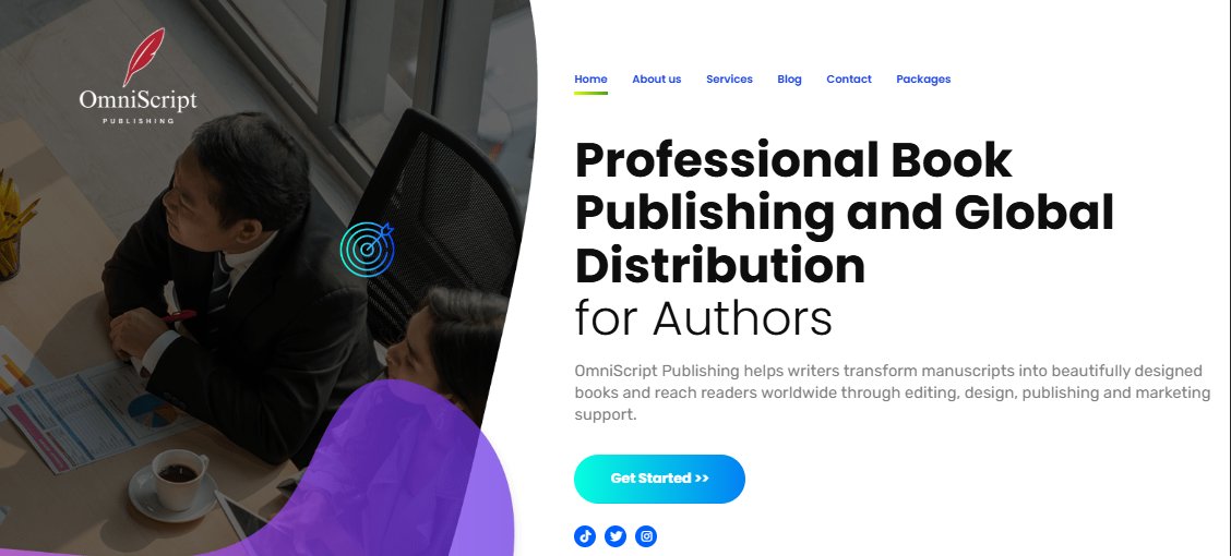 omniscriptpub's tweet card. OmniScript Publishing helps writers transform manuscripts into beautifully designed books and reach readers worldwide through editing, design, publishing and