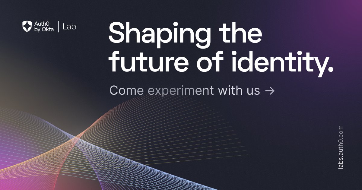 Auth0Lab's tweet card. Auth0 Lab shaping the future of identity.