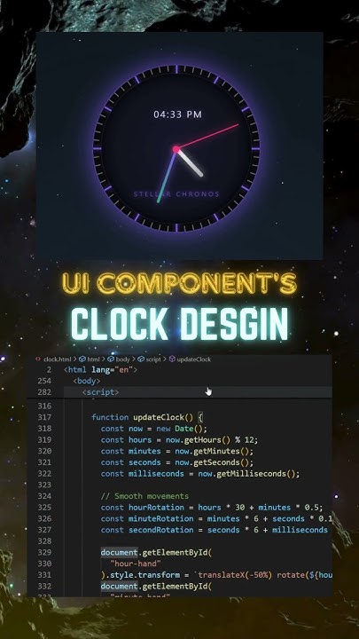 sujallchavan's tweet card. Coding a HYPNOTIC Galaxy Clock (HTML/CSS/JS Only!) #coding #fronten...