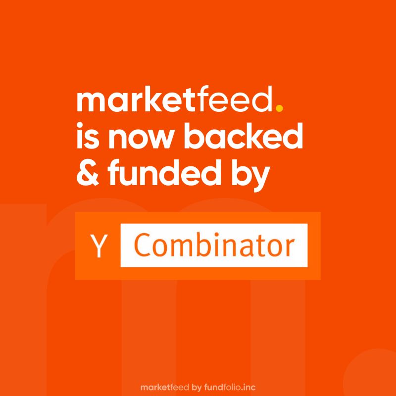 ycombinator's tweet card. We are super thrilled to announce our acceptance into Y Combinator Summer 21 Batch and the associated seed round of $125,000 🚀 Visit www.marketfeed.com for more more insights into what we've been...