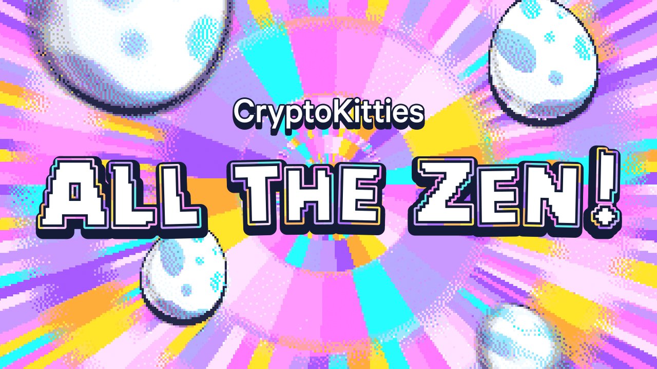 peterwafelm's tweet card. You've been invited to join a clan on CryptoKitties: ALL THE ZEN!