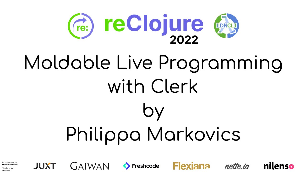 reClojure's tweet card. Moldable Live Programming with Clerk (by Philippa Markovics)