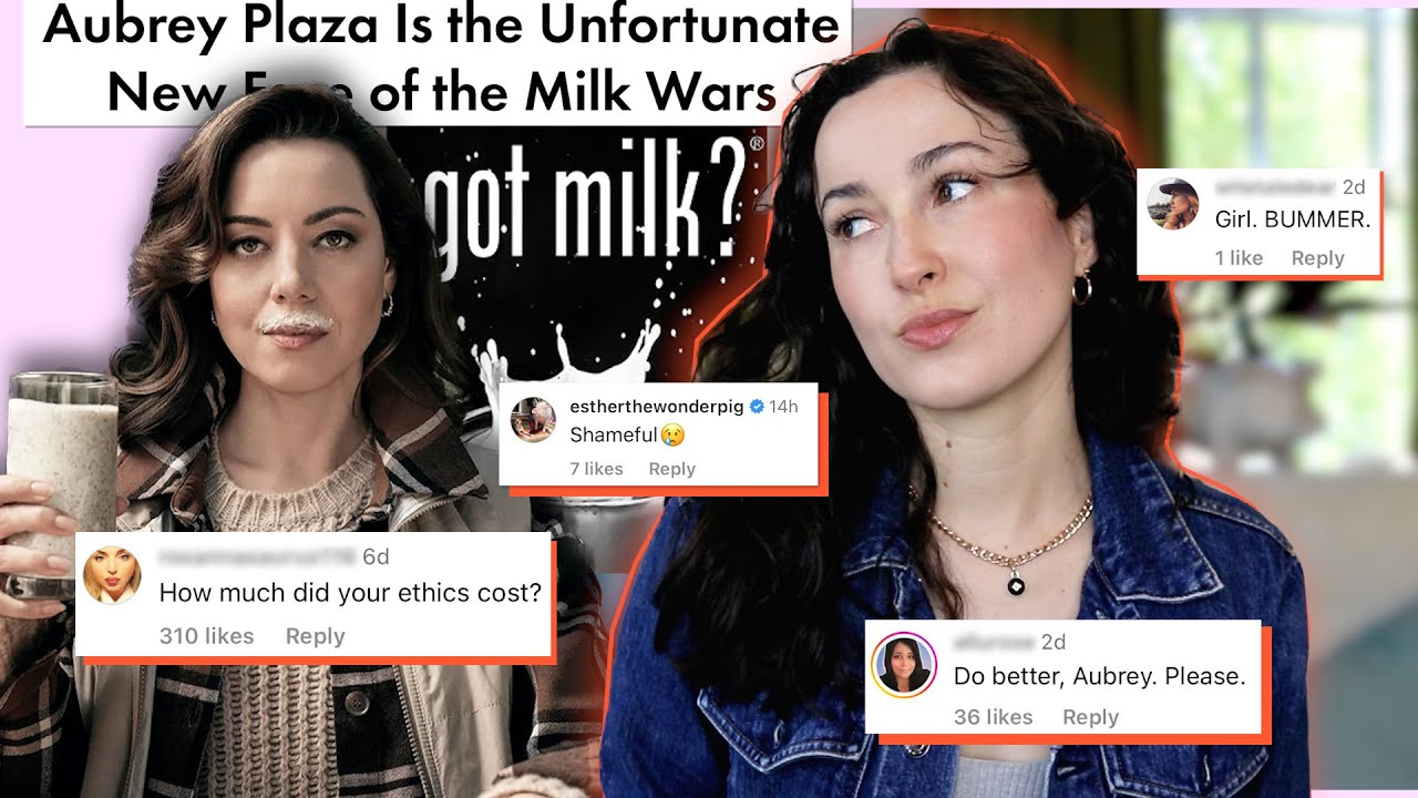 totallyforkable's tweet card. Aubrey Plaza's Got Milk Ad