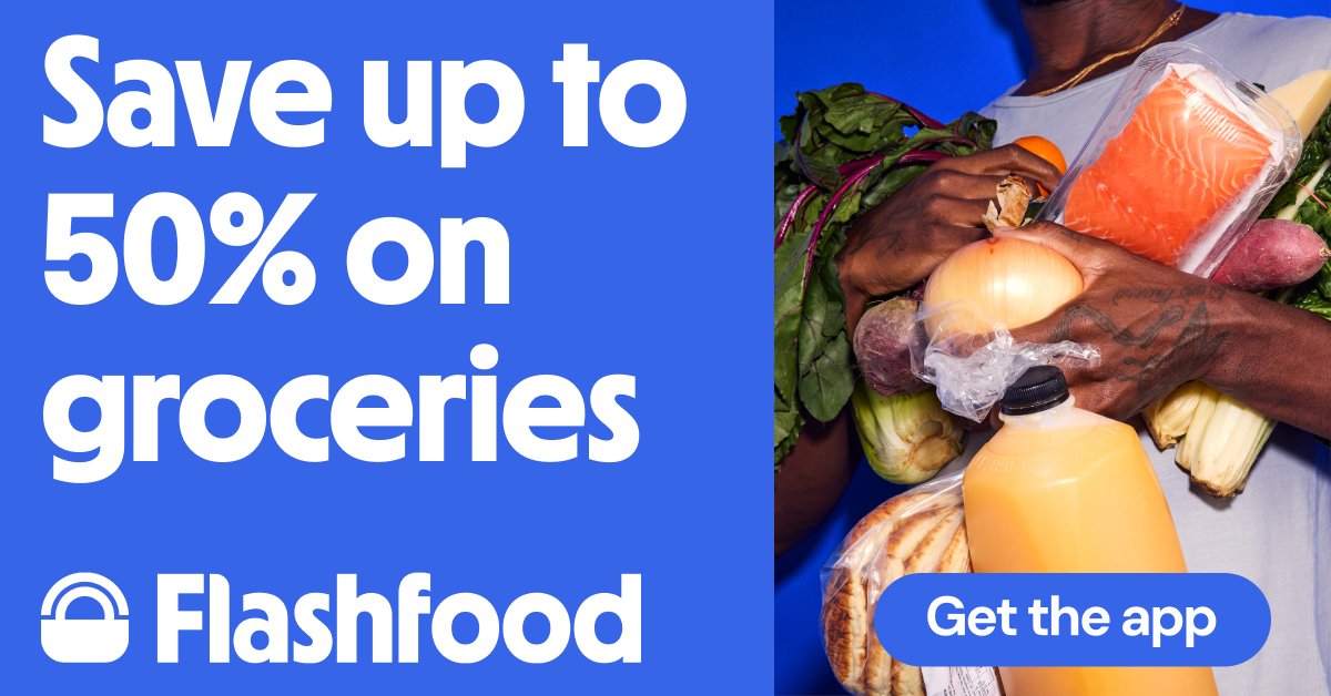 gitasan's tweet card. Get massive savings on fresh food items like meat and produce that are nearing their best before date at grocery stores across Canada and the U.S.