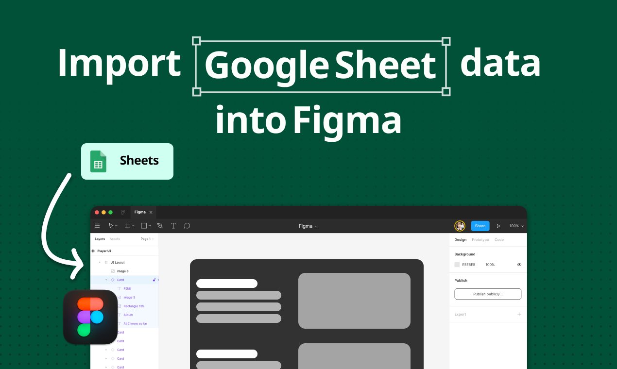 data_to_design's tweet card. A step-by-step guide on how to import a Google Sheet into Figma so you can map real company data to your designs in Figma.