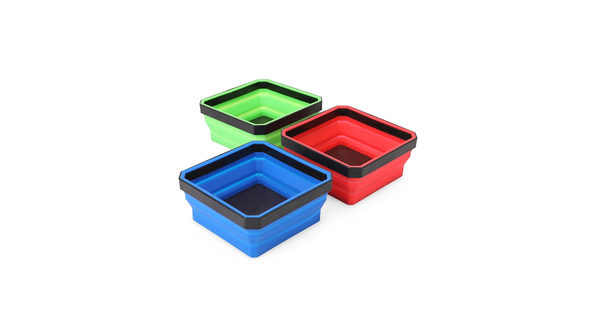 ToolsSumex's tweet card. 3 Pieces 4.25 inch Square Silicone Bowls with Magnetic Base for you to store your various tools and other small metal parts. Magnets are effective at keeping loose parts together, and securely keep...