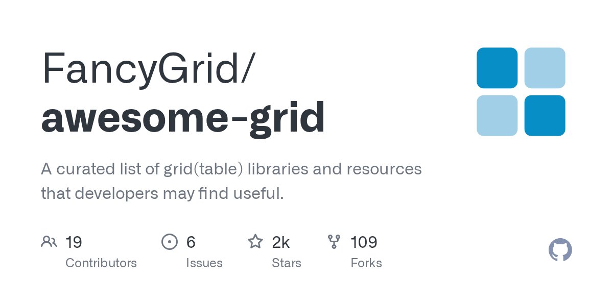 MikhailTatsky's tweet card. A curated list of grid(table) libraries and resources that developers may find useful. - FancyGrid/awesome-grid