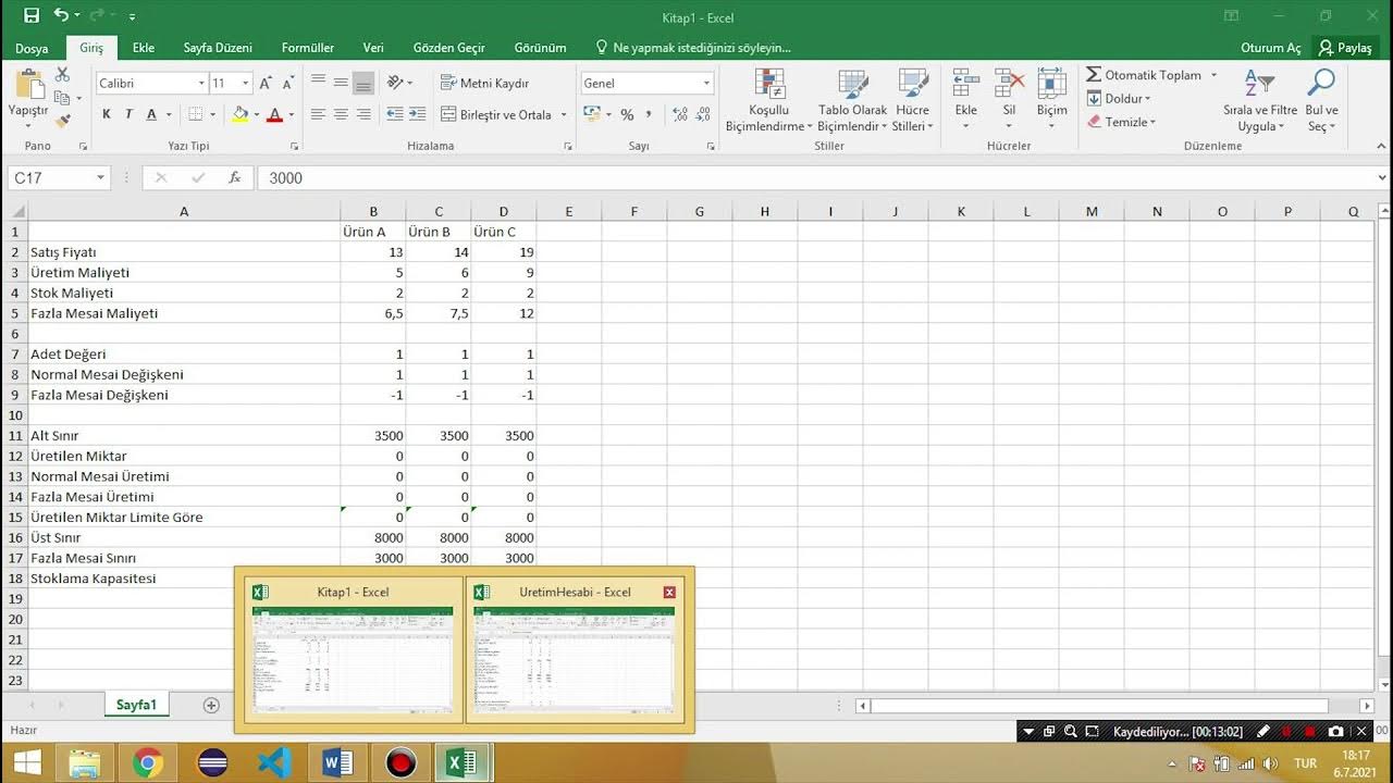 HasanUynk's tweet card. Üretim Maliyeti Hesaplama - Hedef Programlama #uretim #hedefprogram...