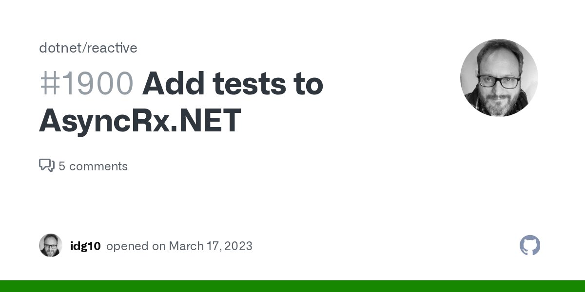 HowardvRooijen's tweet card. The AsyncRx.NET code is currently experimental. Although it was added to this repository several years ago, it was not published to NuGet until the very recent 6.0.0-alpha.3 release. It is labelled...