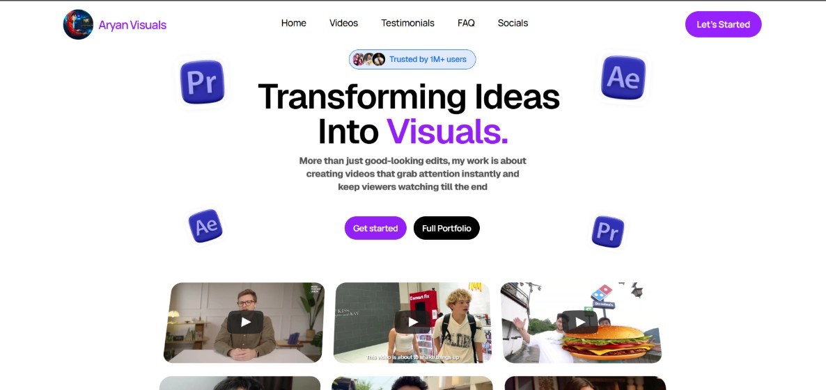 Aryanvisualsig's tweet card. I’m Aryan, a professional video editor, helping creators and brands tell their story through cinematic visuals, high-retention edits, and scroll-stopping designs. From YouTube content to ads and...