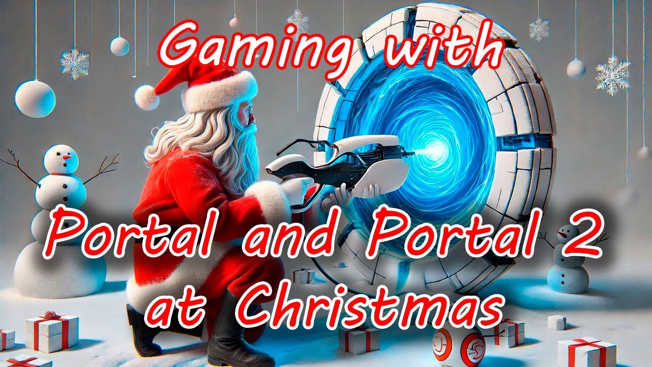 codemonkey0's tweet card. Gaming with Portal and Portal 2 at Christmas