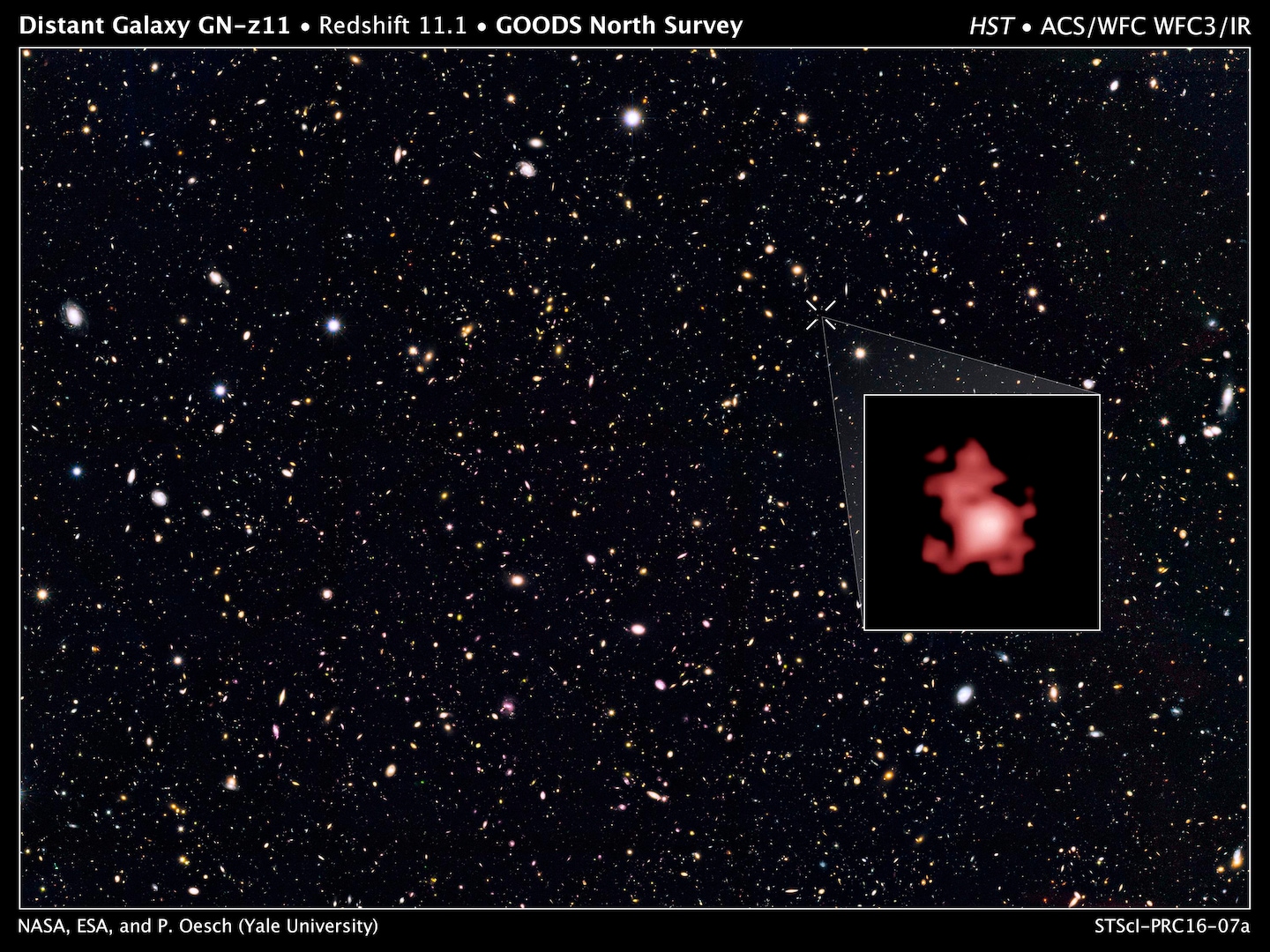 washingtonpost's tweet card. Researchers using the Hubble Space Telescope spotted a brilliant, "star bursting" galaxy that existed 13.4 billion years ago, when the universe was just past its infancy.
