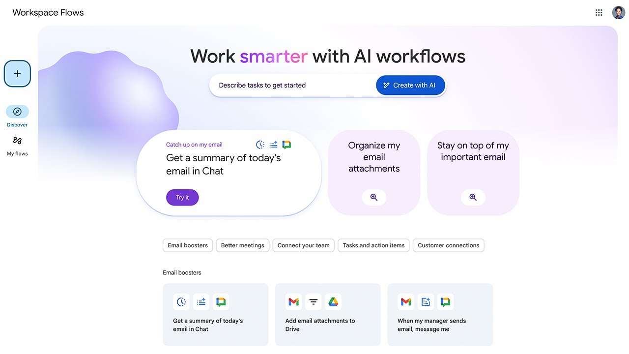 workspacedevs's tweet card. Get started with Google Workspace Flows