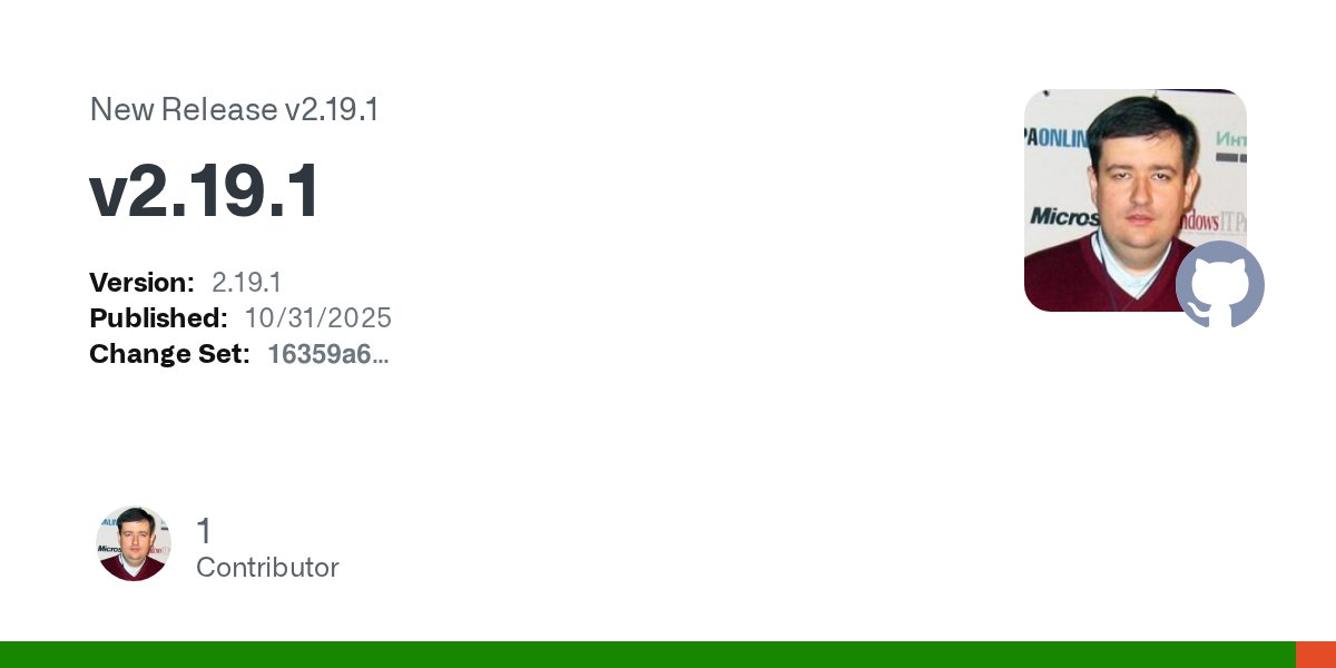 andrey_taritsyn's tweet card. Version: 2.19.1 Published: 10/31/2025 Change Set: 16359a6 Prevented a occurrence of endless loop during minification of the tag contents I...