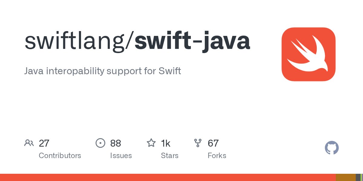 tuparev's tweet card. Java interopability support for Swift. Contribute to swiftlang/swift-java development by creating an account on GitHub.