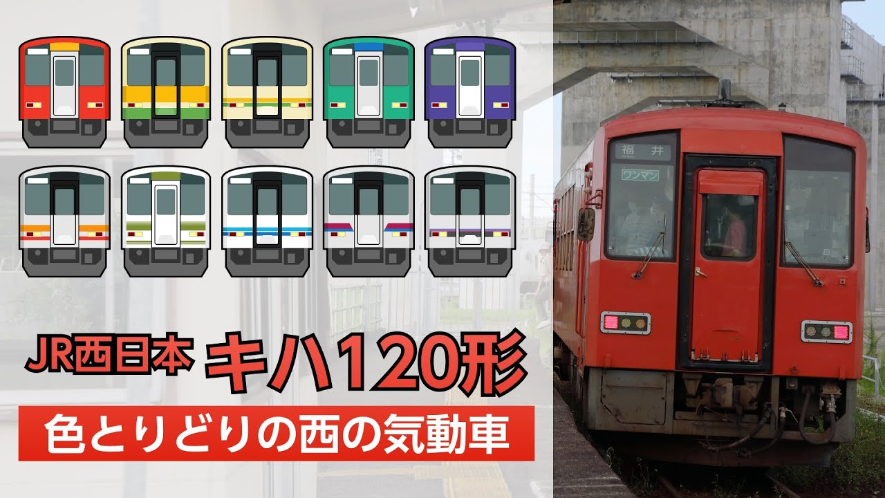 vimcoomaproject's tweet card. 【色とりどりのJR西の気動車】キハ120形を解説