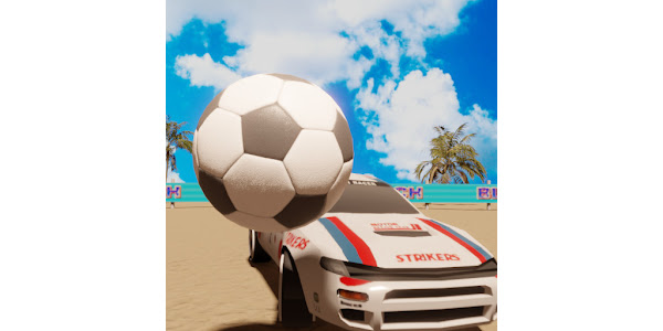 DrivingStrikers's tweet card. Driving Strikers is a 2.5D car football extravaganza in a 90s-style!
