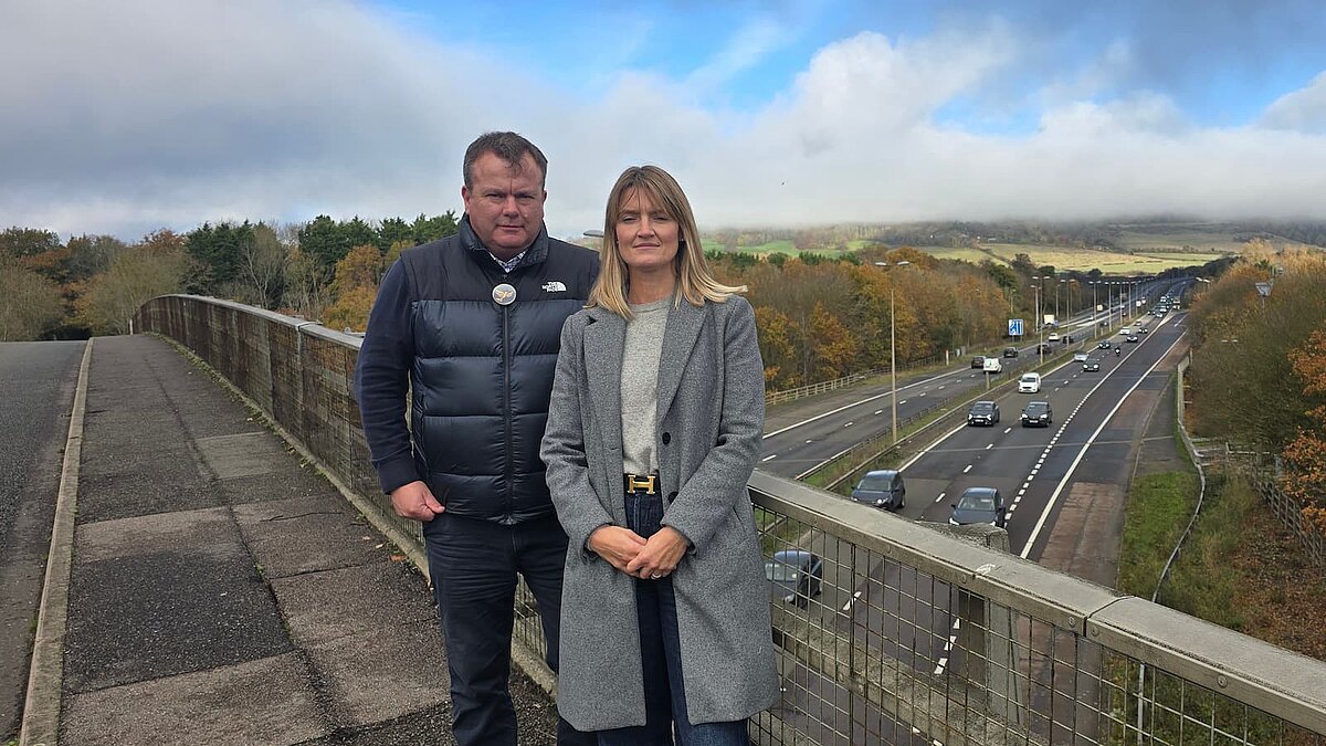 SevenoaksLibDem's tweet card. Liberal Democrat Councillors are driving home their campaign to reduce traffic on roads around Sevenoaks and give residents across the region easier access to the M26 route to the Kent coast.