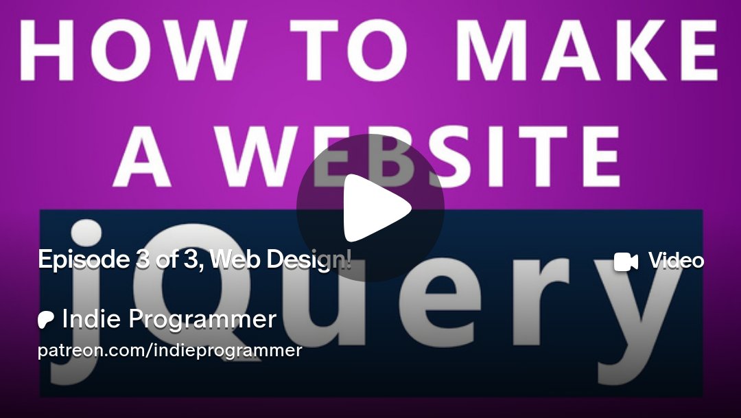 indieprog's tweet card. Get more from Indie Programmer on Patreon