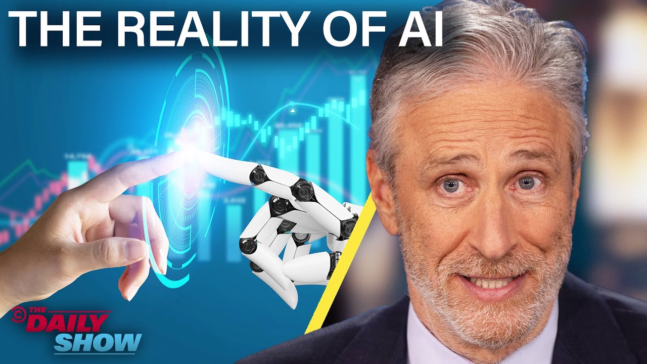 rkumar2008's tweet card. Jon Stewart On The False Promises of AI | The Daily Show