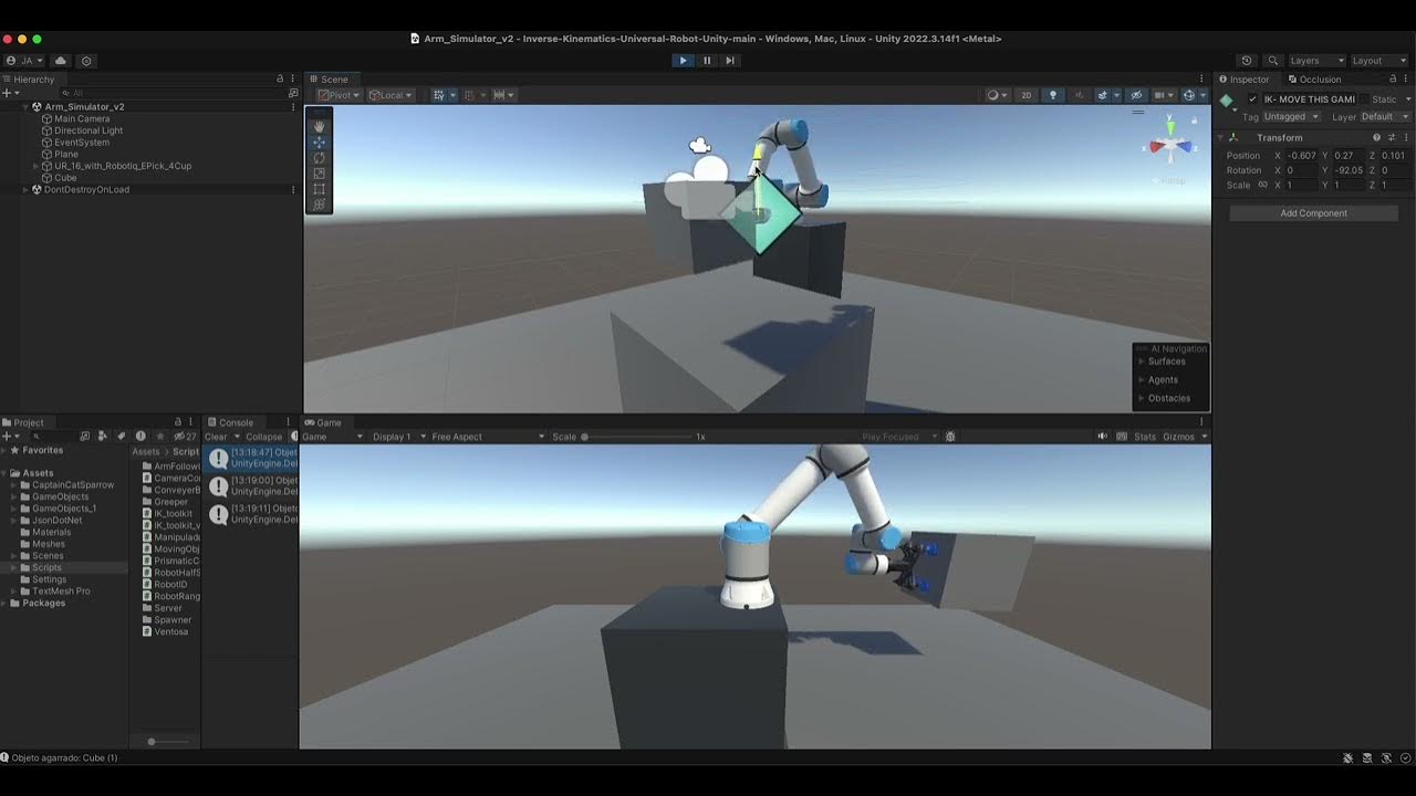 jarain78's tweet card. Simulates an industrial UR16e robot using the Unity game