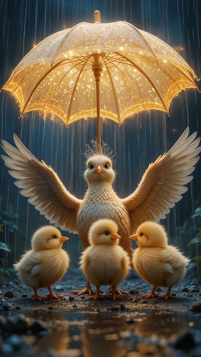 thilanjitha's tweet card. Mother Bird Shields Her Chicks in the Storm – Heartwarming AI...