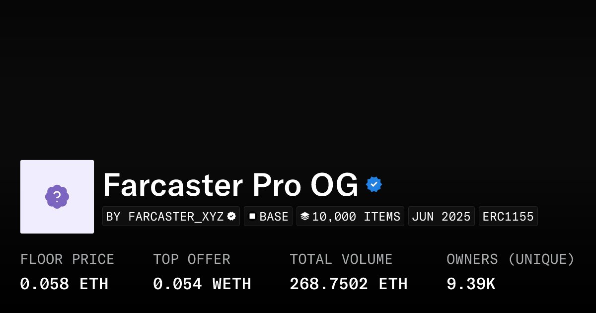 jmp_start's tweet card. Limited edition NFT for the first 10,000 Farcaster Pro subscribers.