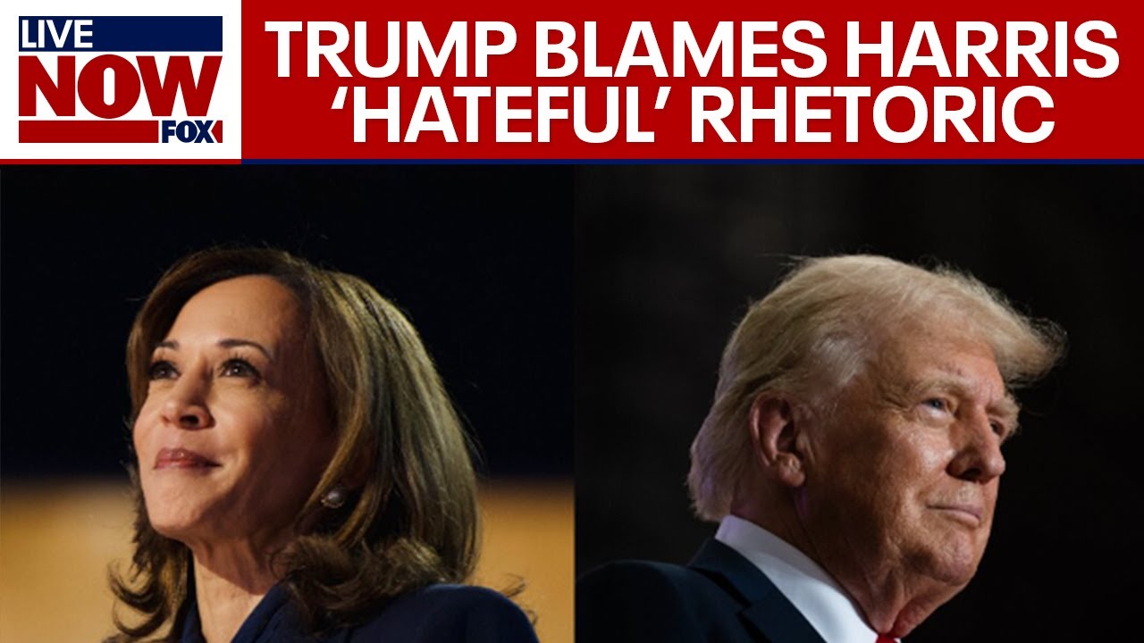 kevin_mock85321's tweet card. Donald Trump BLAMES Kamala Harris for 'hateful' rhetoric that allowed...
