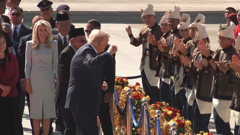 DeepstackChopra's tweet card. The US president was met at the airport by Malaysian officials and a crowd of onlookers waving flags and dancing ahead of a summit with leaders from the ASEAN group of nations.