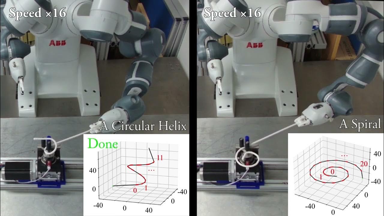 RobotManipLab's tweet card. Yumi works with a machine to bend a metal wire