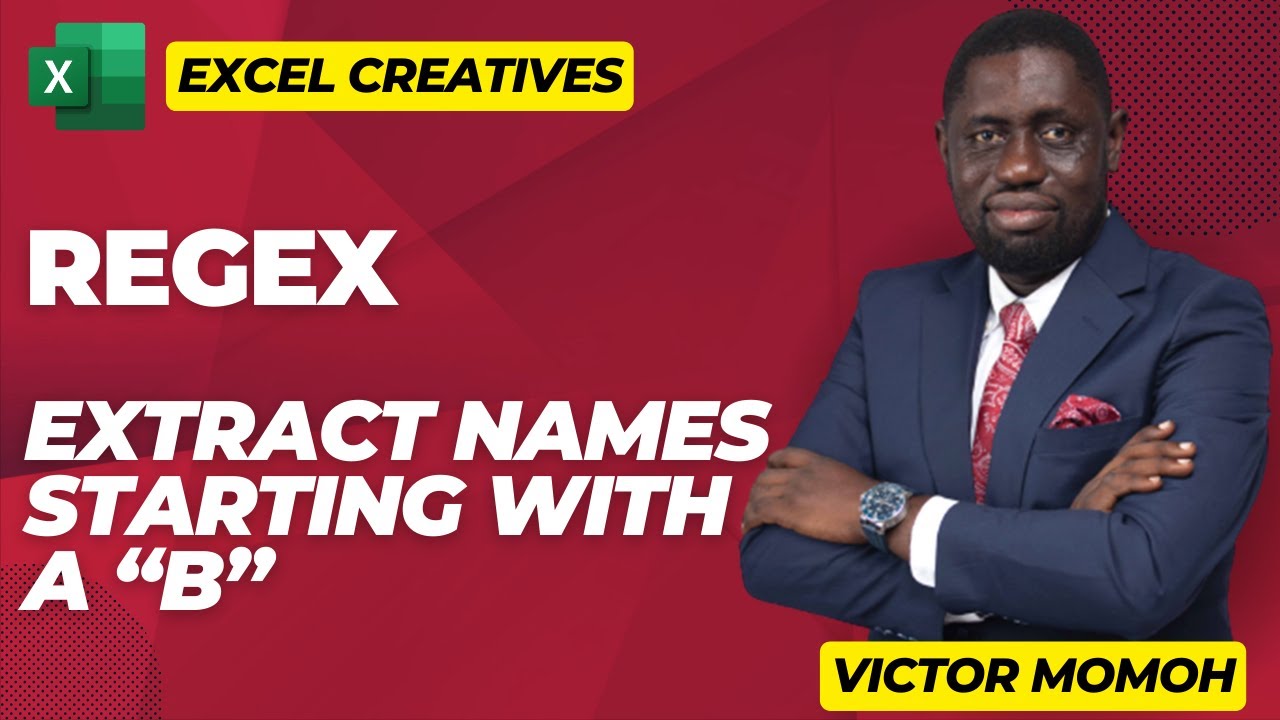 VicmoExcel's tweet card. REGEX in Excel - find names starting with certain character