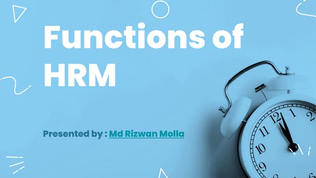 MdRizwanMolla's tweet card. Functions of Human Resource Management (HRM) (by Md Rizwan Molla)