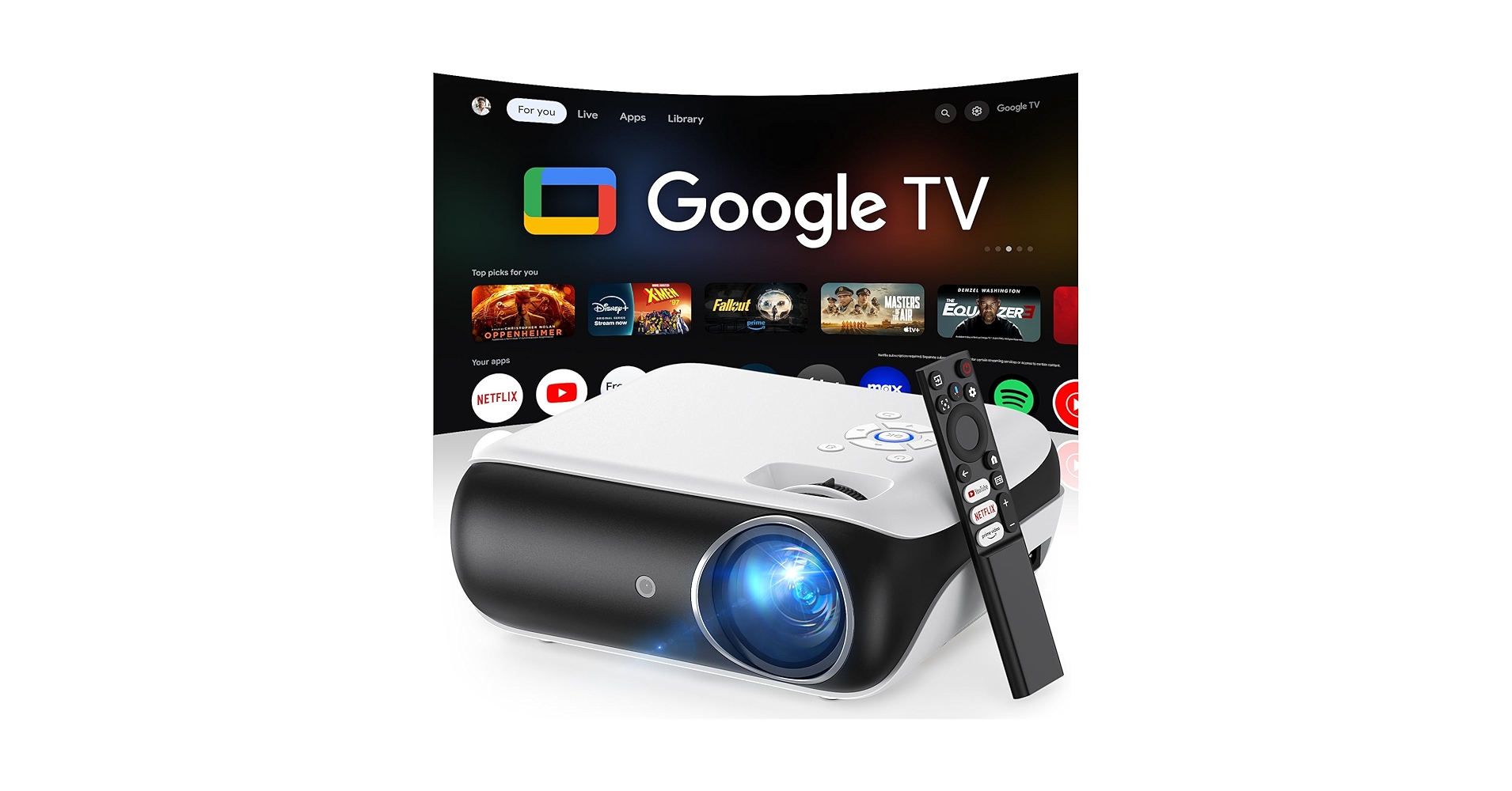 idrissou37's tweet card. The 510G Google TV Smart Projector is a cutting-edge entertainment device designed to transform any space into a home theater. With its built-in Google TV system, you can effortlessly access popular...